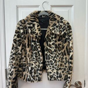 MAJORELLE Animal Print Faux Fur Coat